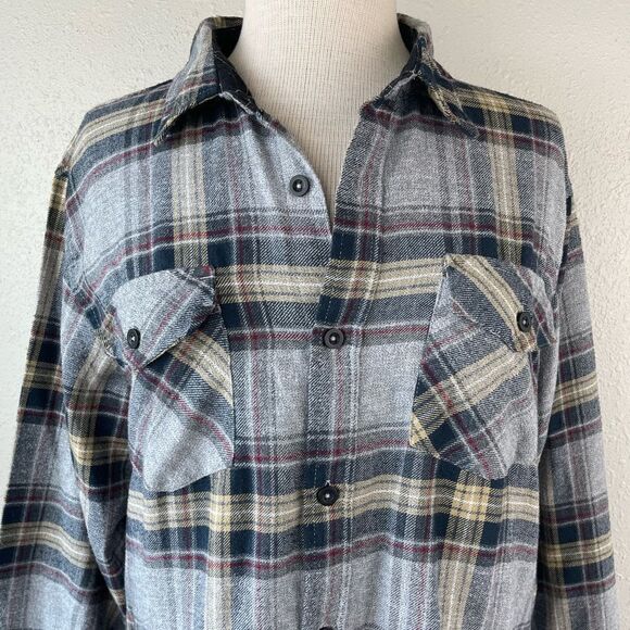 Burnside Button Down Flannel Shirt Size L EUC - Picture 2 of 9
